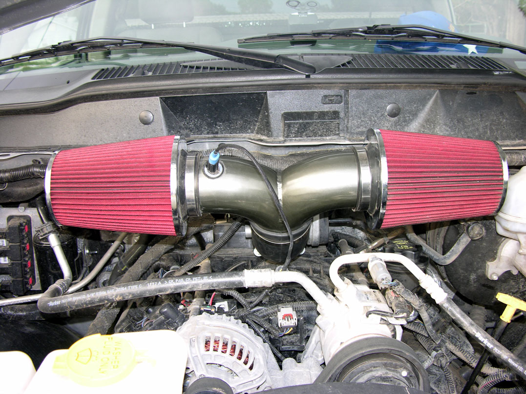 3SP Powdercoated Dual Filter Intake System 03-08 Dodge Ram 4.7L - Click Image to Close